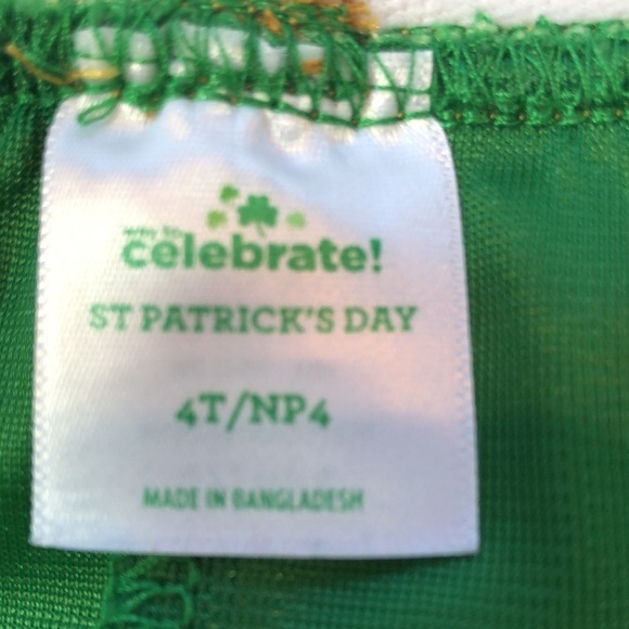 St Patrick’s Day Layered Tutu Skirt Greens  and Gold Girls 4T - Picture 5 of 9